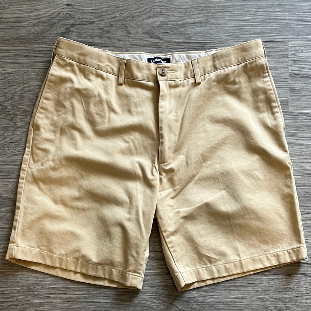 Lands End Traditional Fit Classic Tan Men's Shorts Sz 36